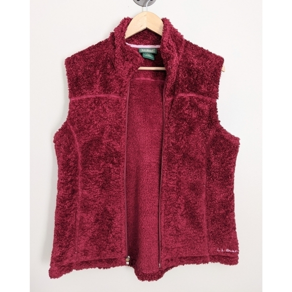 LL Bean Vintage Long Hair Sherpa Shag Vest Size L - Picture 1 of 10